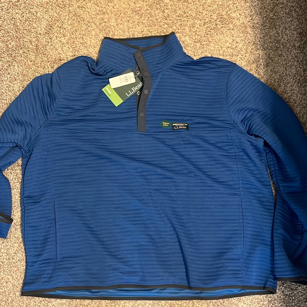 LL Bean blue quarter zip
